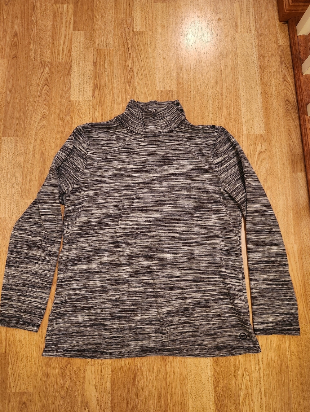 T by Talbots Mockneck Marbled Striped Long Sleeve Top XL Petite